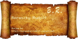 Bereszky Rudolf névjegykártya